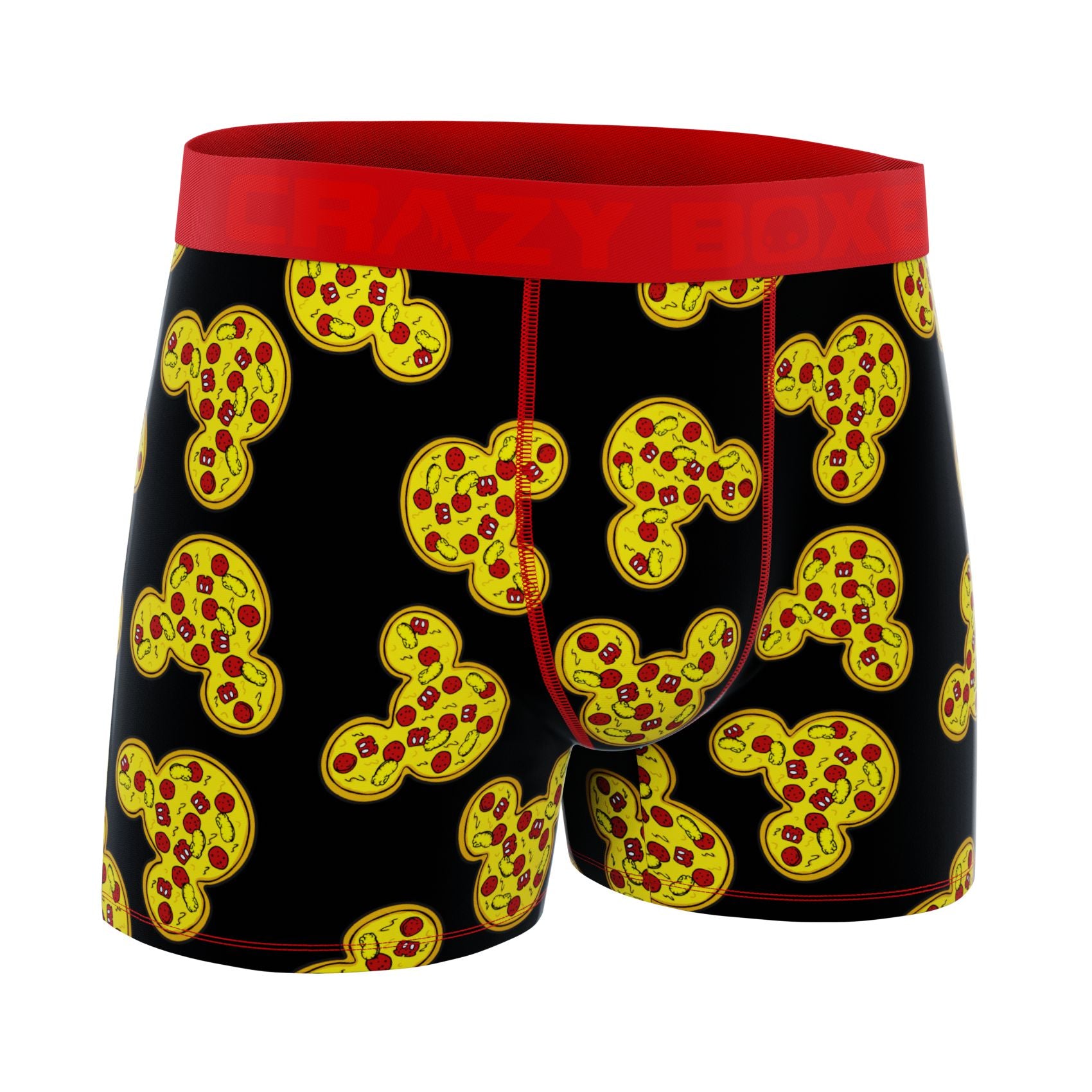 CRAZYBOXER Disney Mickey Pizza Men's Boxer Briefs (Creative Packaging)