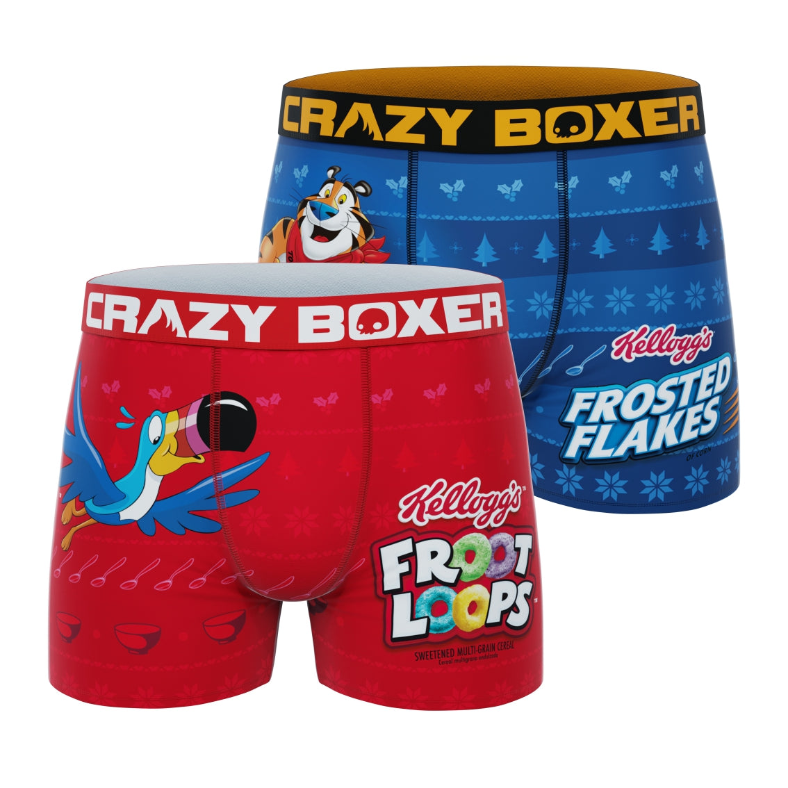 Crazyboxer Kelloggs Frosted Flakes And Froot Loops Mens Boxer Briefs 2 Pack Crazyboxer 0571