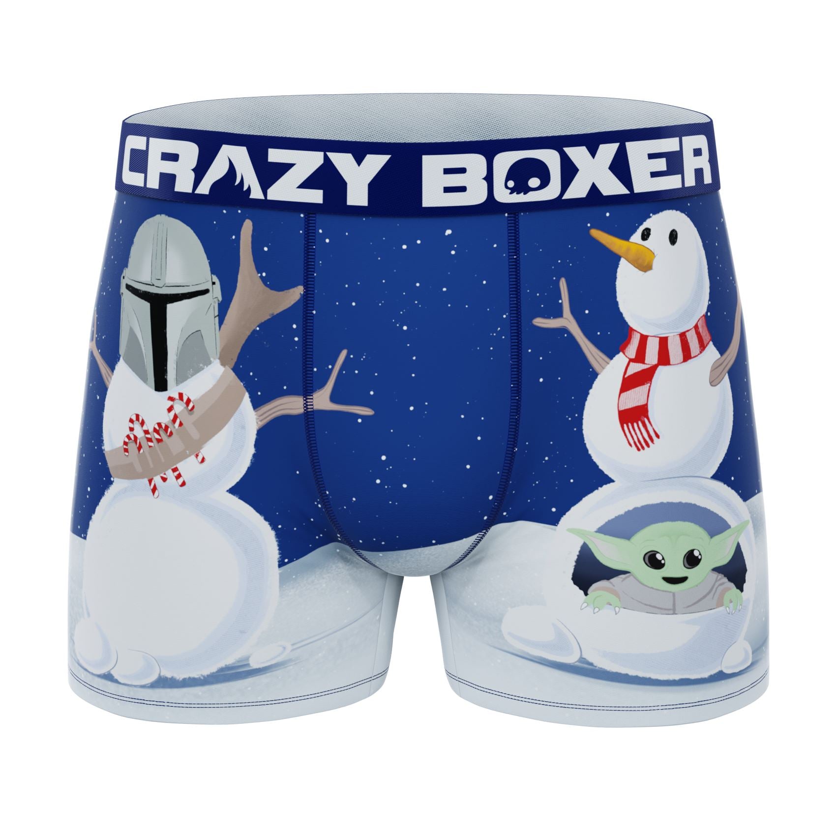 CRAZYBOXER Mandalorian Snowman &Christmas Men's Boxer Briefs (2 pack)
