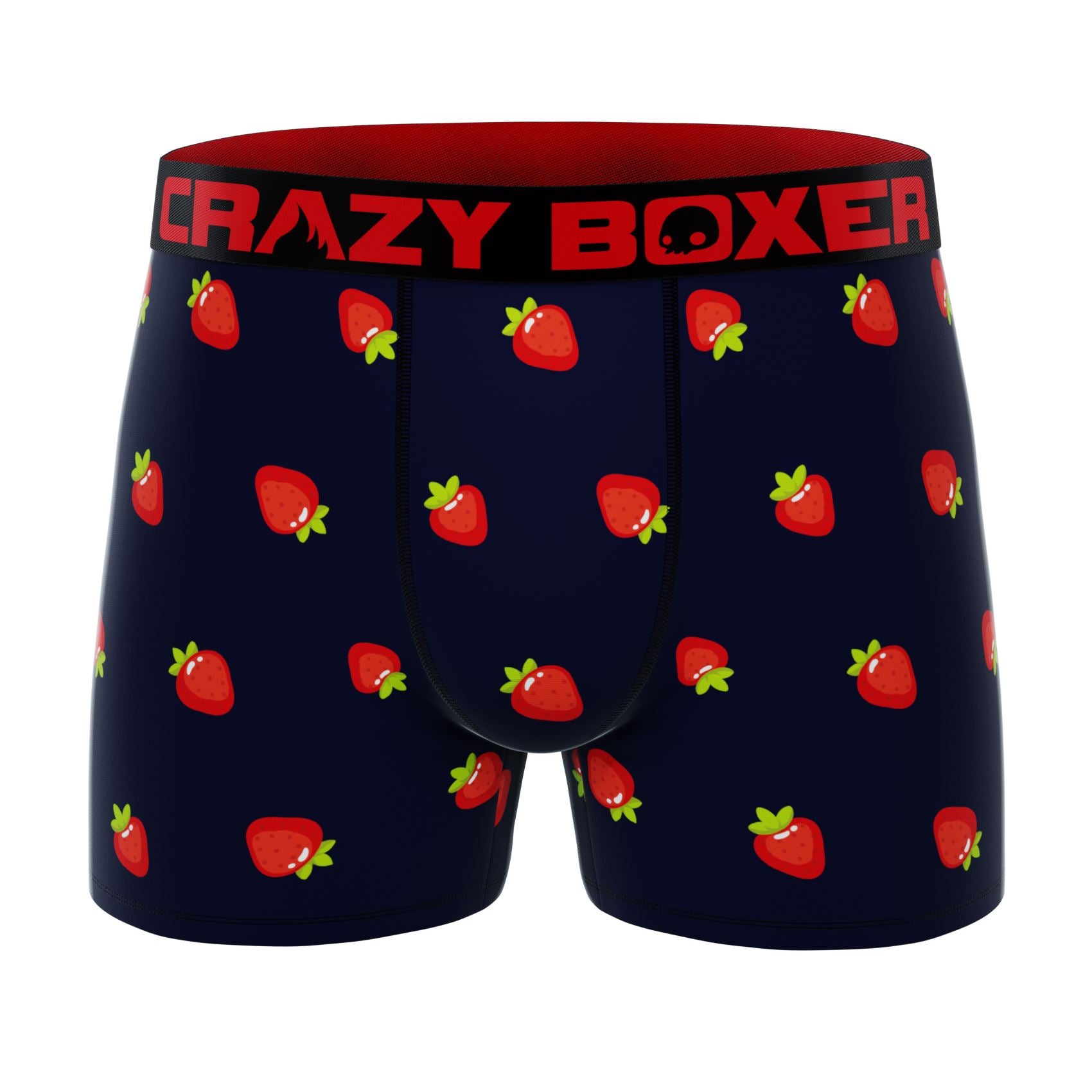 CRAZYBOXER Strawberries Smiley Men's Boxer Briefs (2 pack)