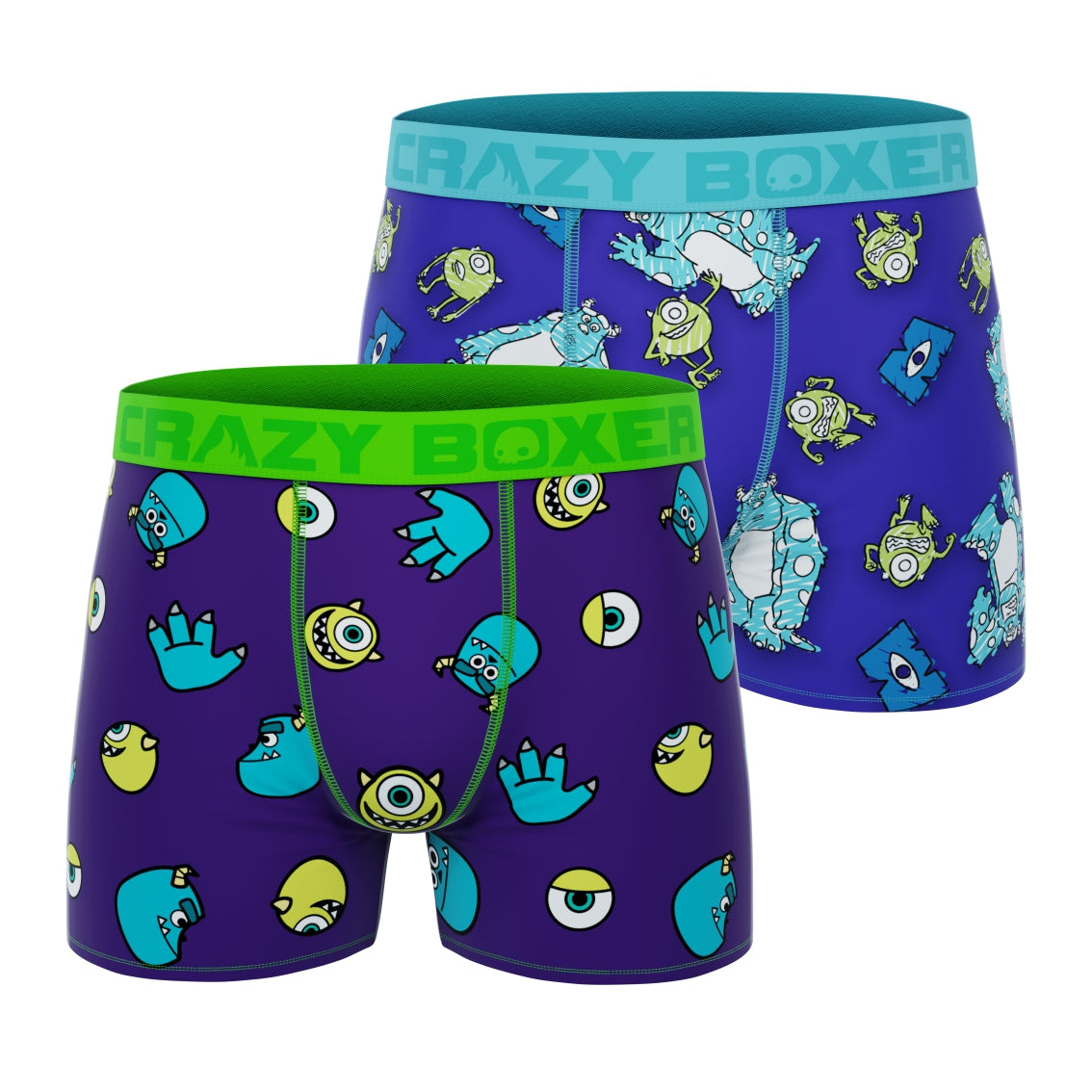 Monsters doodle + Purple Pattern - Blue
