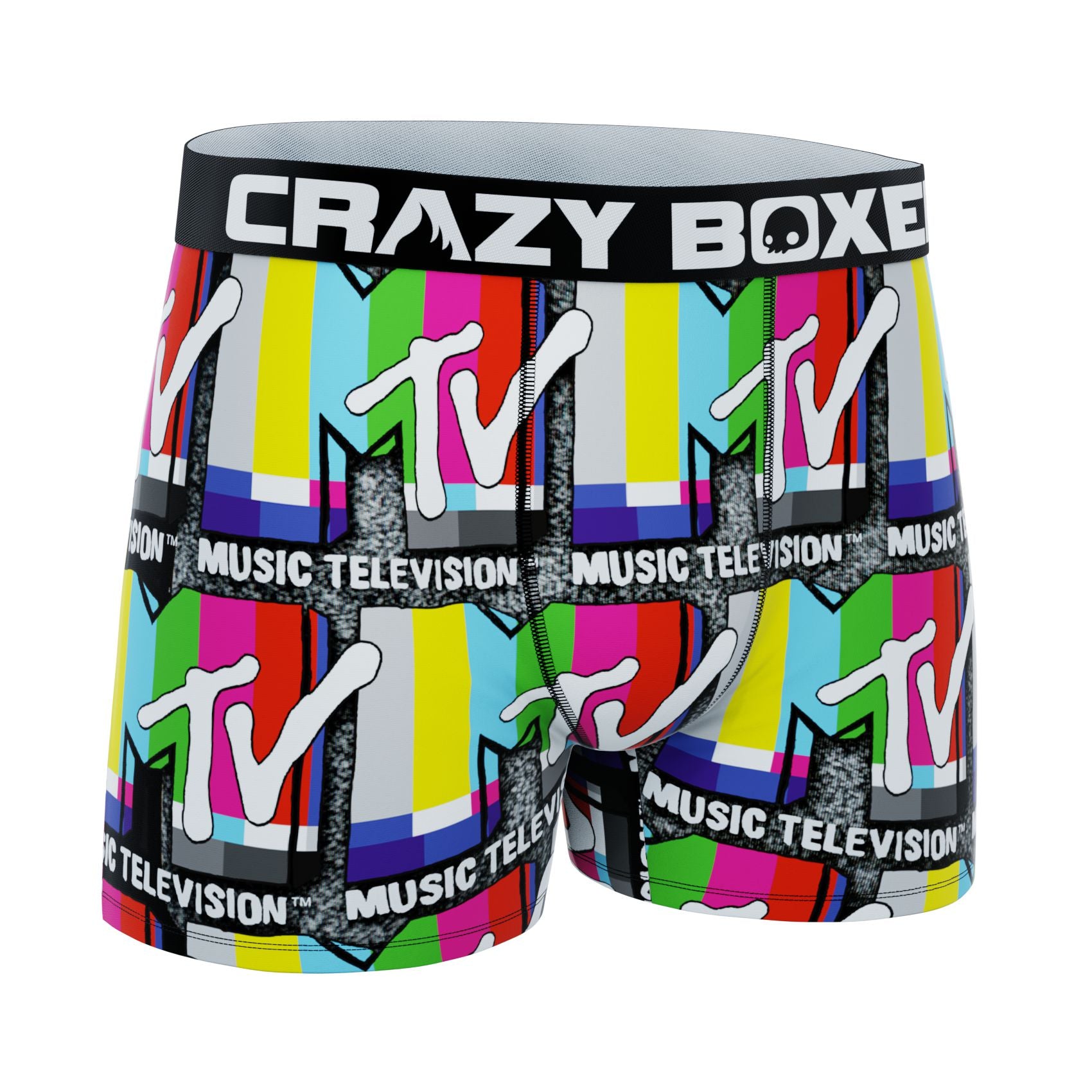 CRAZYBOXER Mtv Colored Logo Men's Boxer Briefs (Creative Packaging)