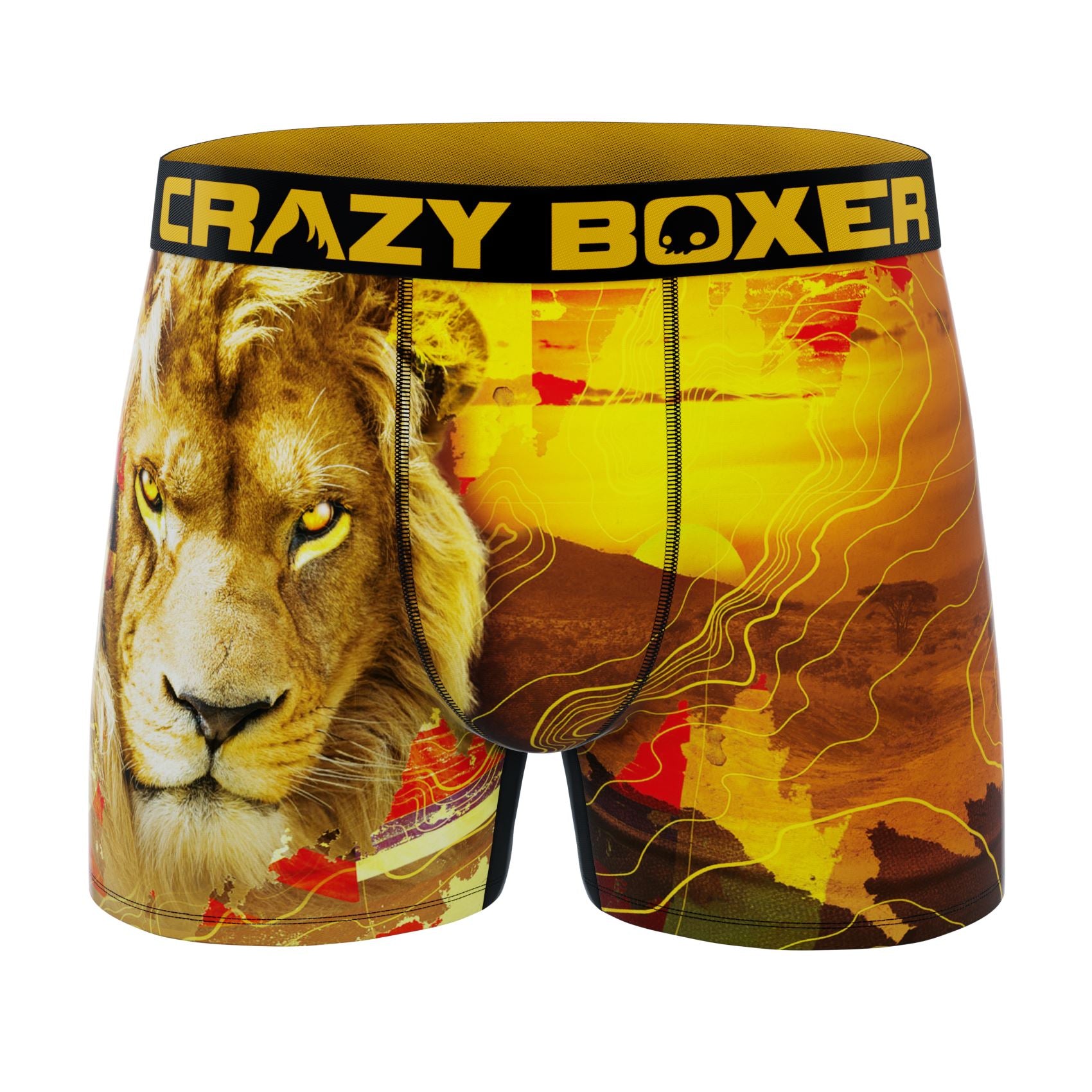 CRAZYBOXER Outdoor Snake Lion Men's Boxer Briefs (2 pack)