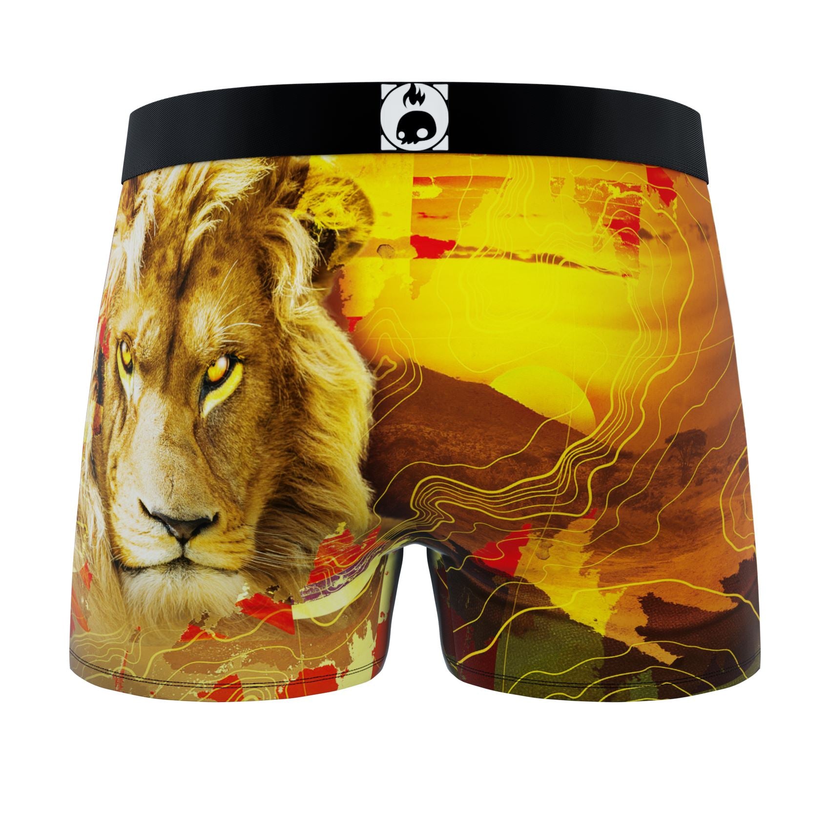 CRAZYBOXER Outdoor Snake Lion Men's Boxer Briefs (2 pack)