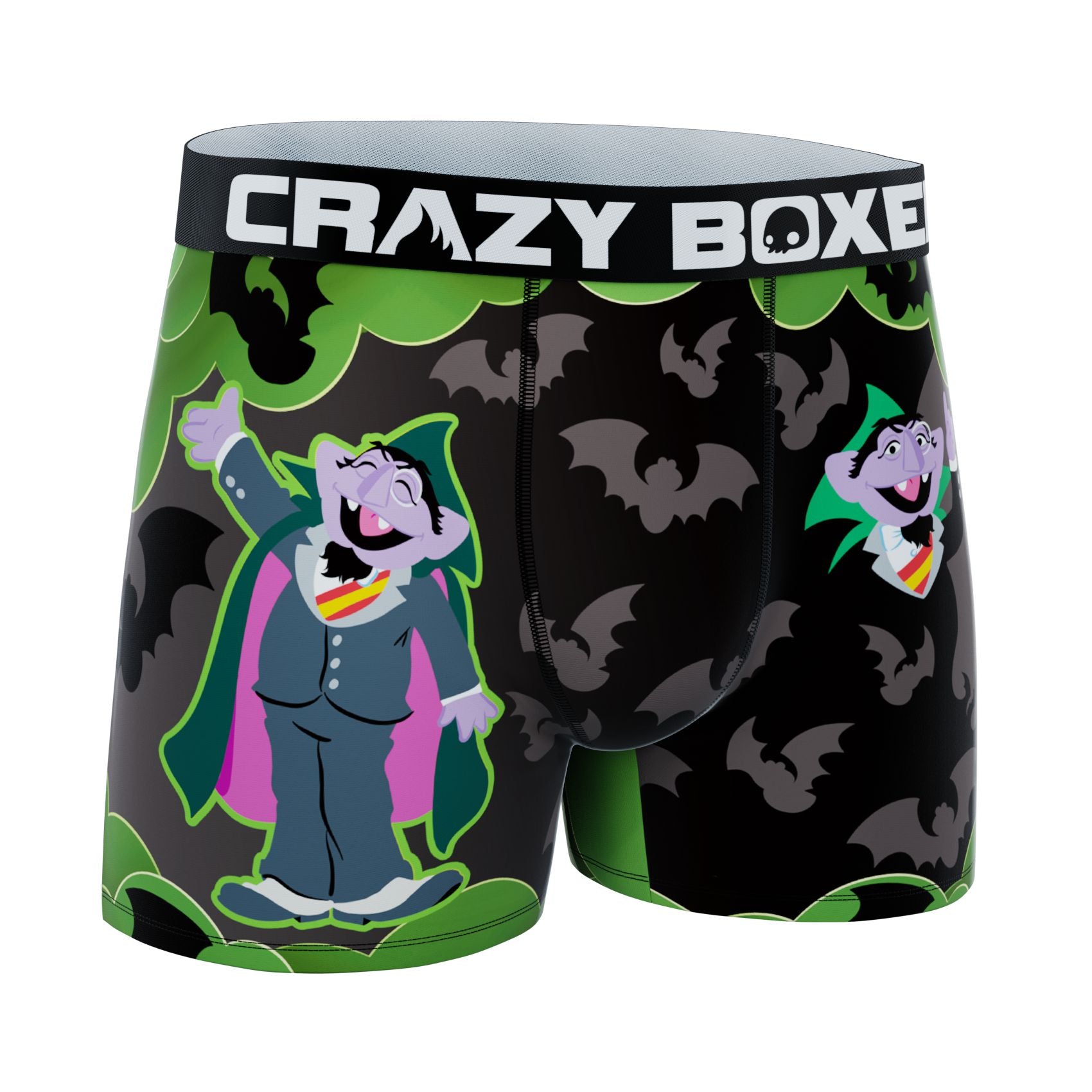 CRAZYBOXER Sesame Street The Count Men's Boxer Briefs (Creative Packaging)