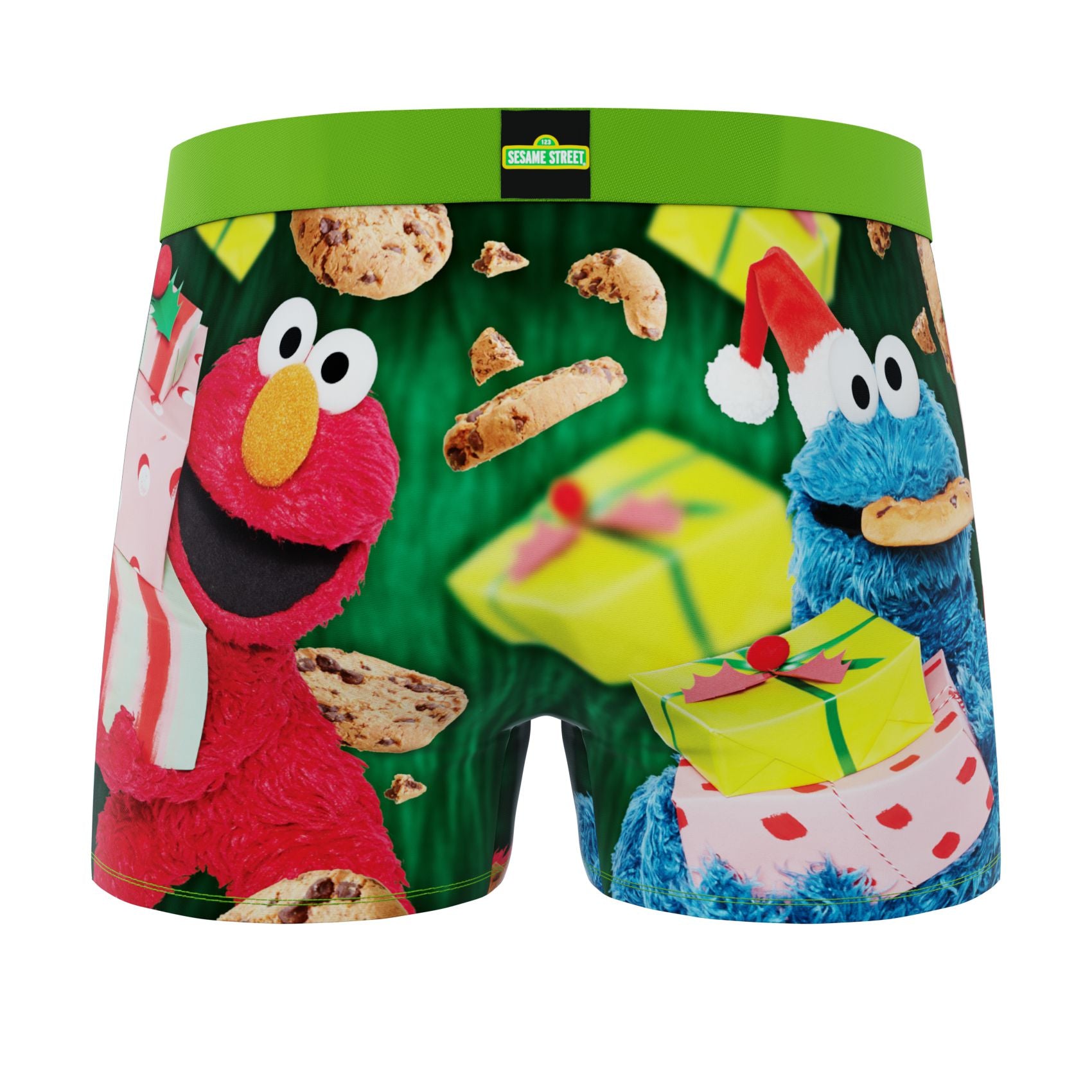 CRAZYBOXER Sesame Street Cookie Santa Monster Men's Boxer Briefs (3 pack)