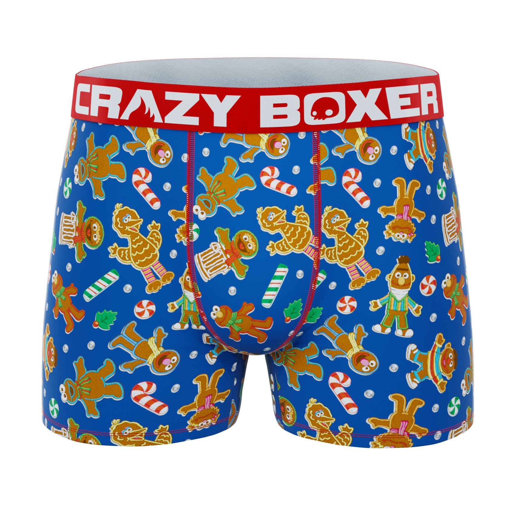 CRAZYBOXER Sesame Street Cookie Santa Monster Men's Boxer Briefs (3 pack)
