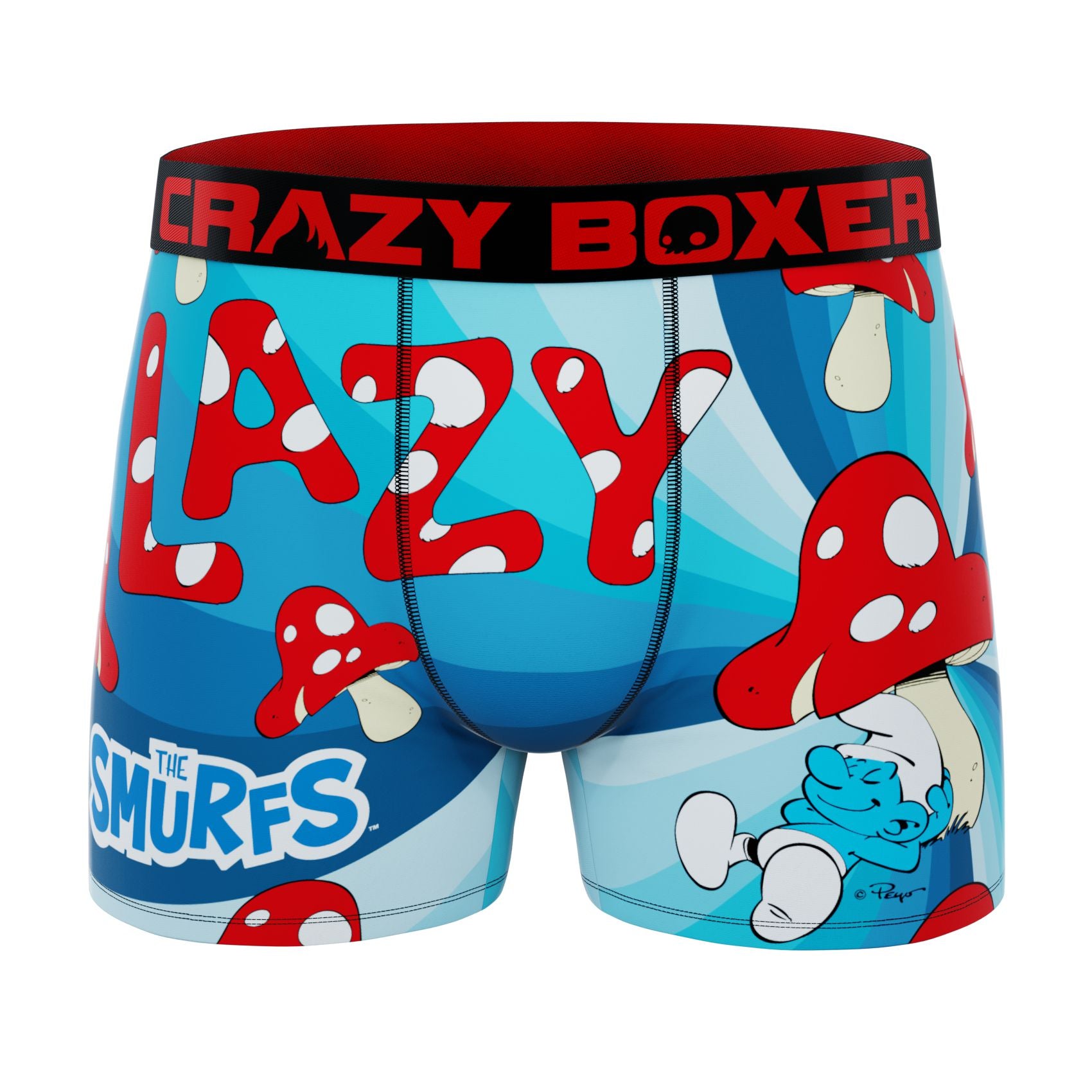 CRAZYBOXER The Smurfs Lazy Smurf Men's Boxer Briefs and Socks (Creative Packaging)