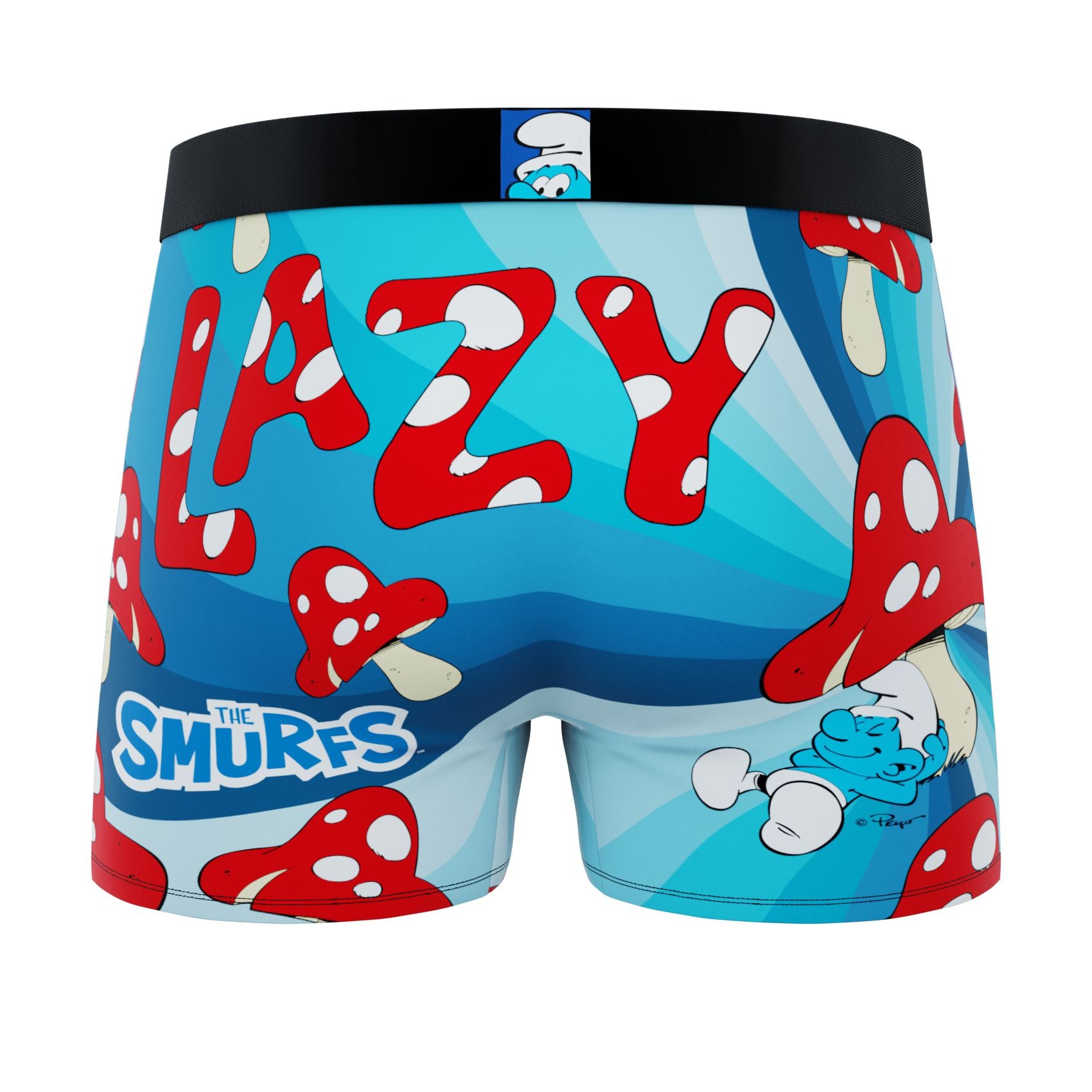 CRAZYBOXER The Smurfs Lazy Smurf Men's Boxer Briefs and Socks (Creative Packaging)