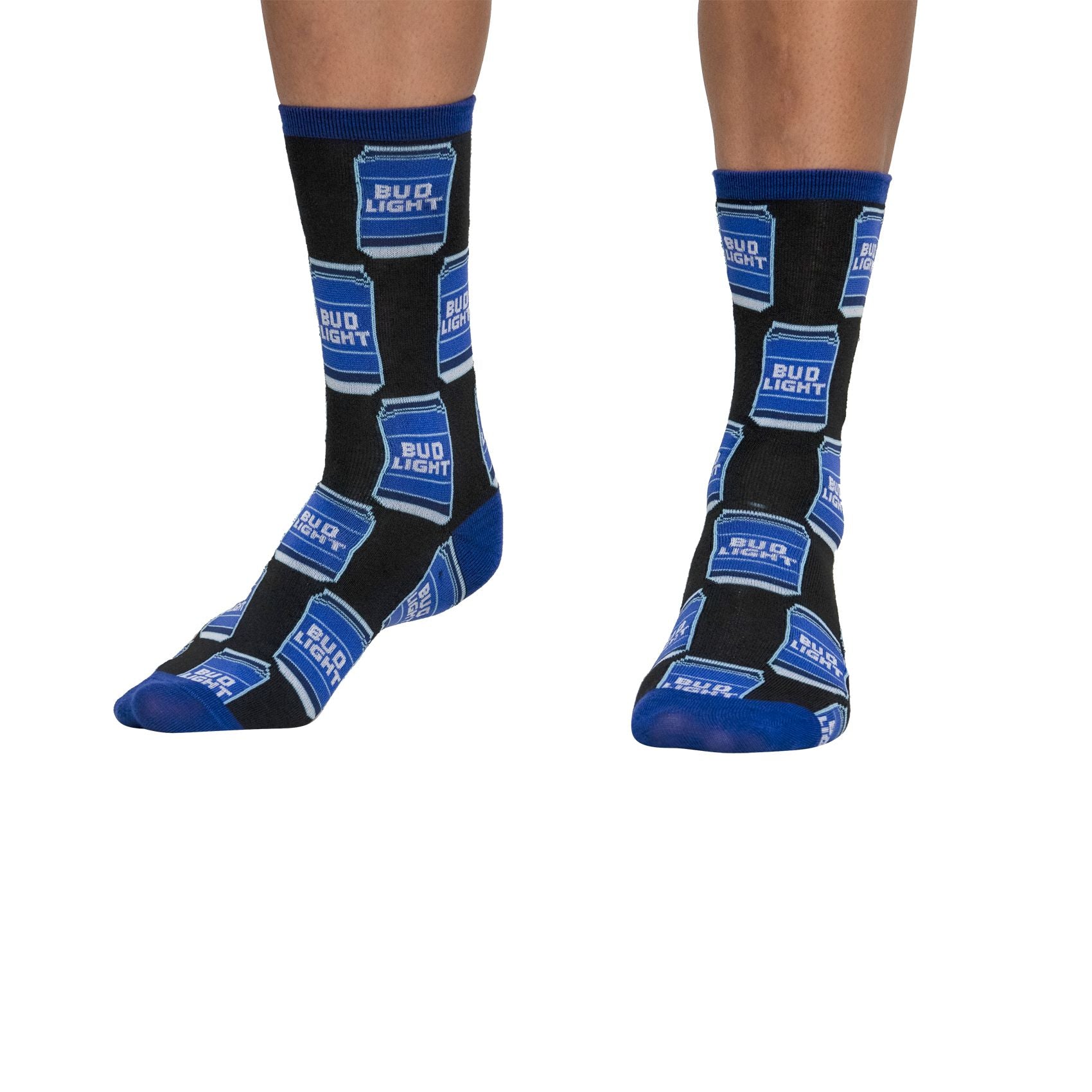 Socks By CRAZYBOXER Bud Light Logo and Can Crew Socks (3 Pack)