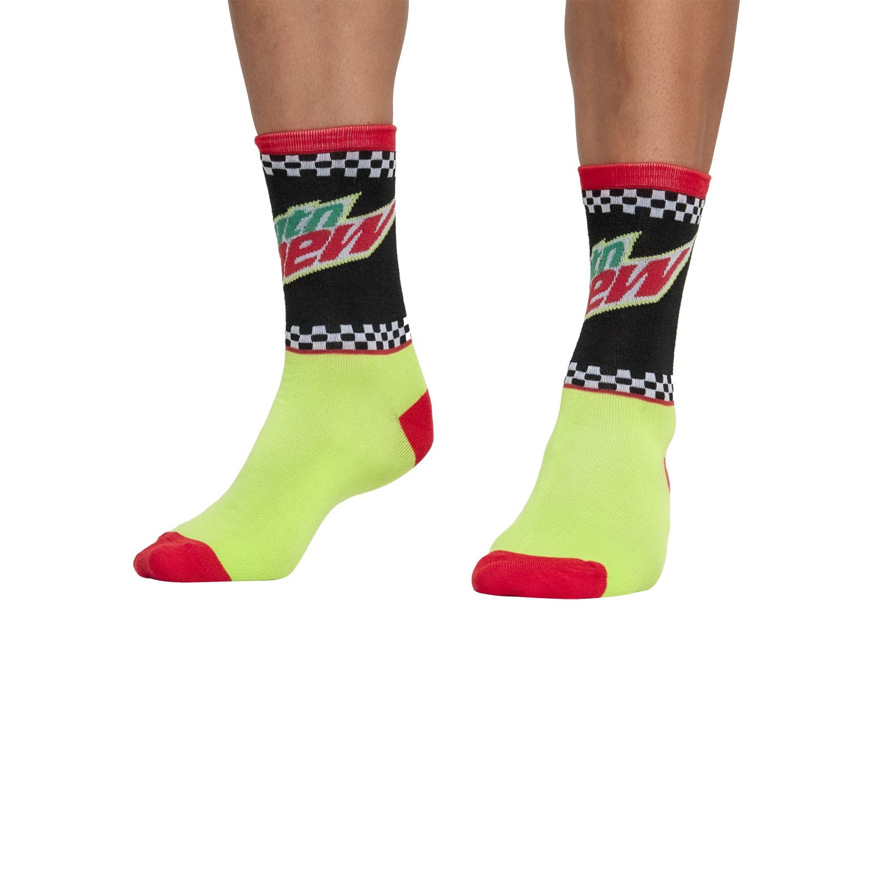 Socks By CRAZYBOXER Mountain Dew Can and Logo Crew Socks (3 Pack)