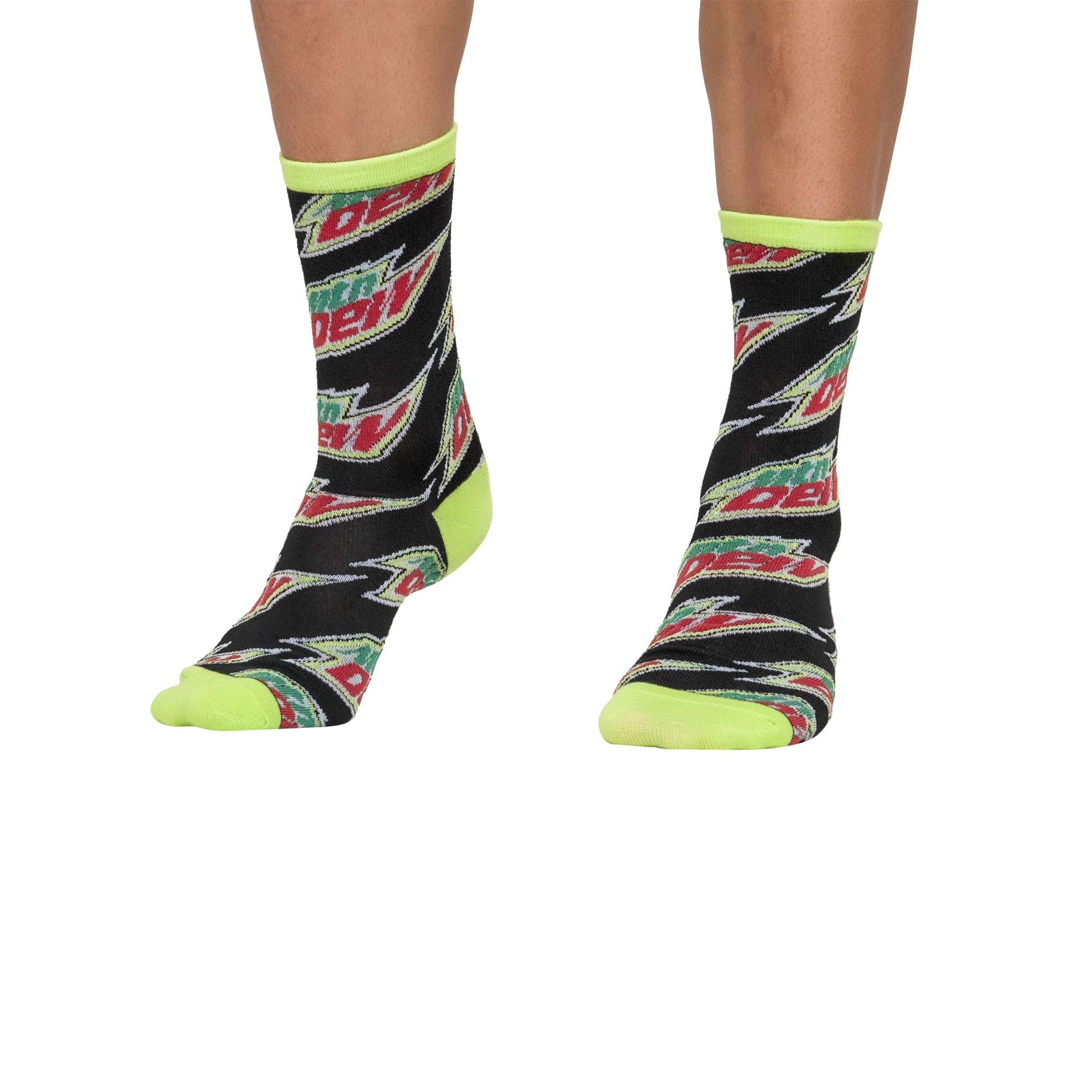 Socks By CRAZYBOXER Mountain Dew Can and Logo Crew Socks (3 Pack)