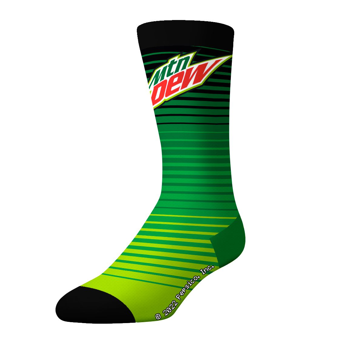 Socks By CRAZYBOXER Mountain Dew Logo and Green Crew Socks (3 Pack)