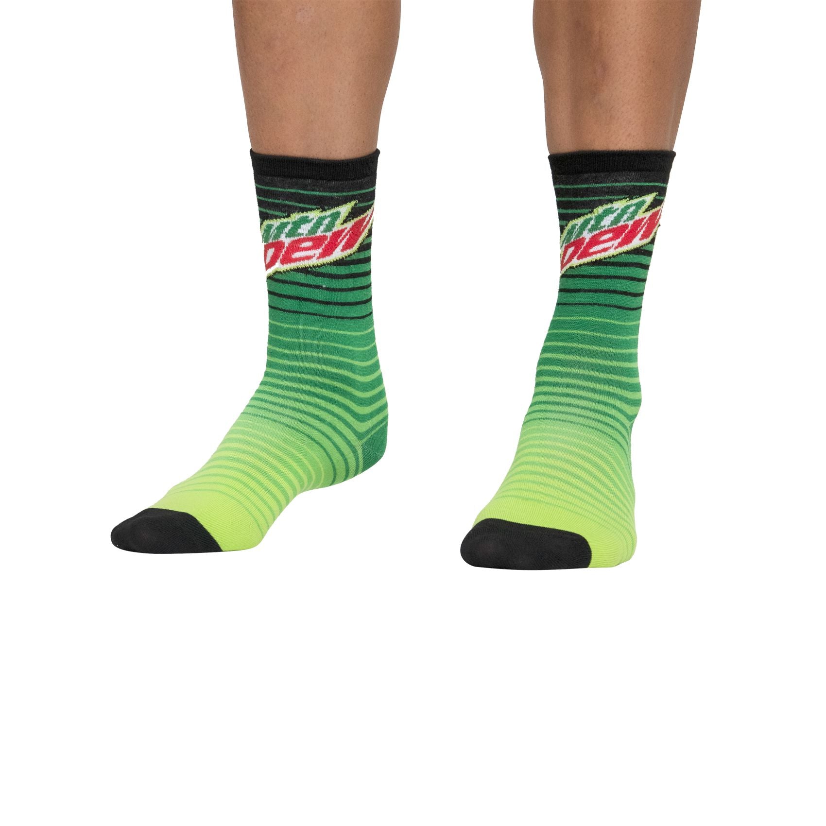 Socks By CRAZYBOXER Mountain Dew Logo and Green Crew Socks (3 Pack)