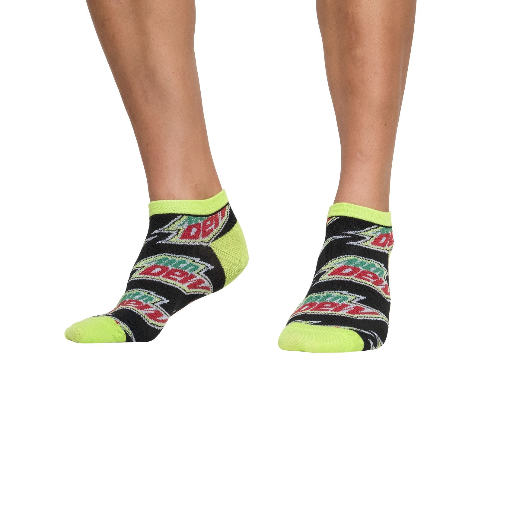 Socks By CRAZYBOXER Mountain Dew Logo and Green Low Cut Socks (3 Pack)