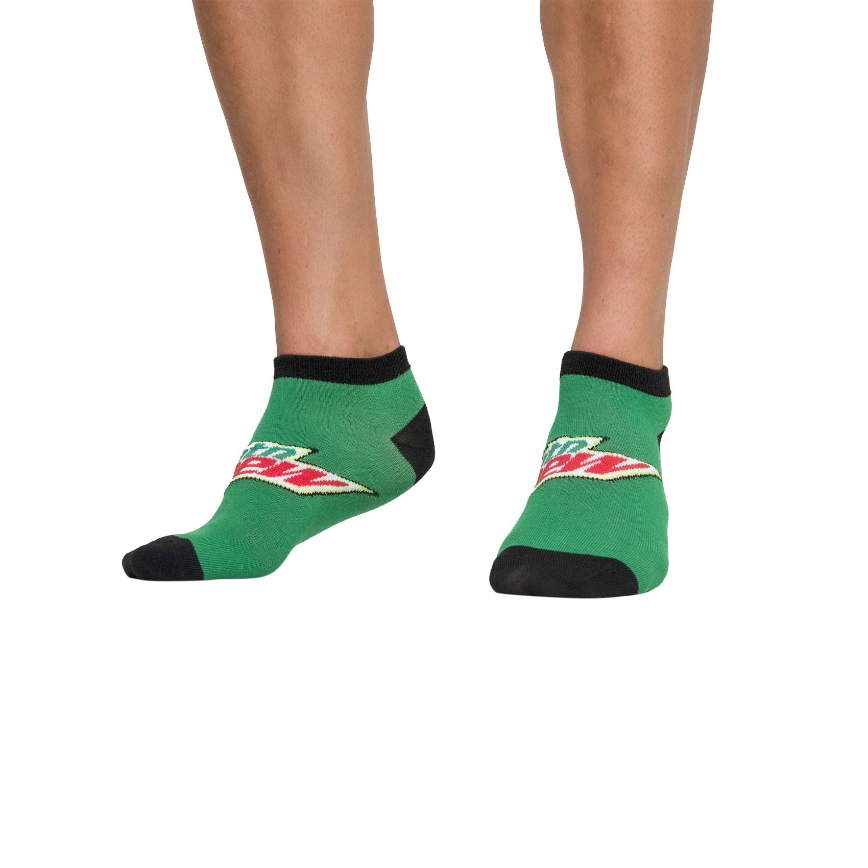 Socks By CRAZYBOXER Mountain Dew Logo and Green Low Cut Socks (3 Pack)