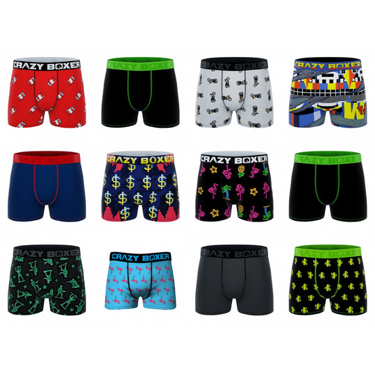 CRAZYBOXER Official Men's Boxer Briefs (12 Pack)