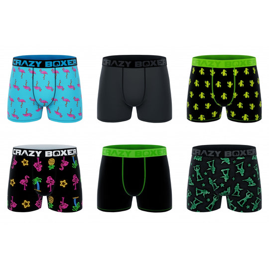 CRAZYBOXER Flamingo Men's Boxer Briefs (6 Pack)