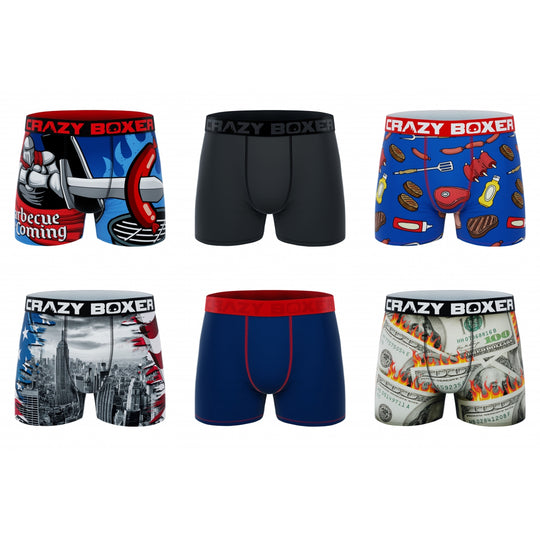 CRAZYBOXER All Star Sausage Men's Boxer Briefs (6 Pack)