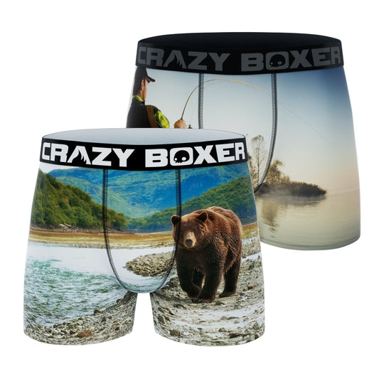 CRAZYBOXER All Star Fish Grizzly Men's Boxer Briefs (2 pack)
