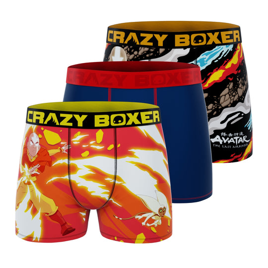 CRAZYBOXER Avatar Elements + Navy Men's Boxer Briefs (3 pack)