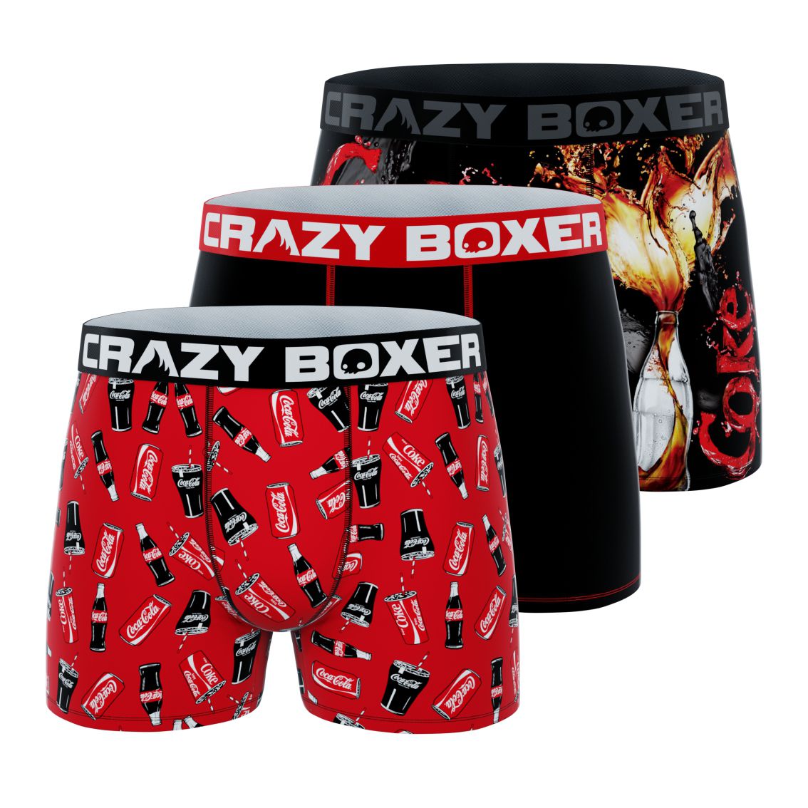 CRAZYBOXER Coca Cola Men's Boxer Briefs (3 Pack)