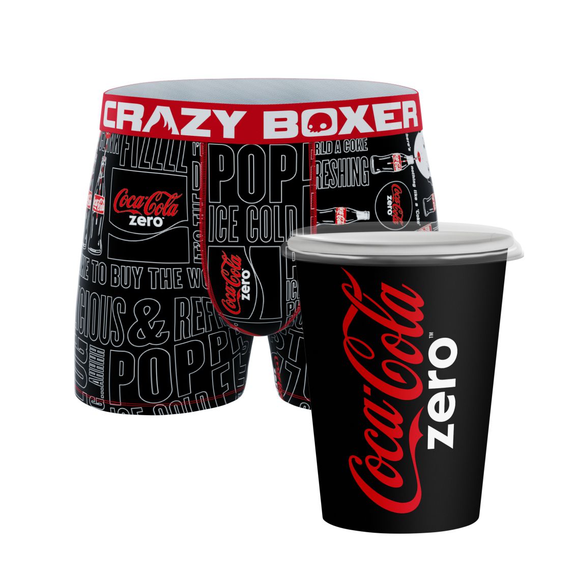Crazy Boxer Men's Coca Cola Caps Boxer Briefs