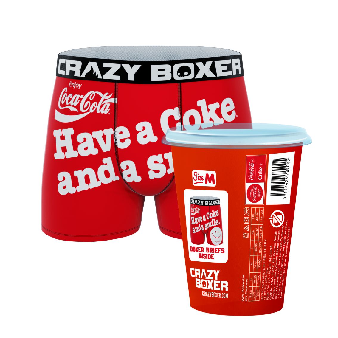 CRAZYBOXER Coca-Cola Have a Coke & a Smile Men's Boxer Briefs (Creative ...