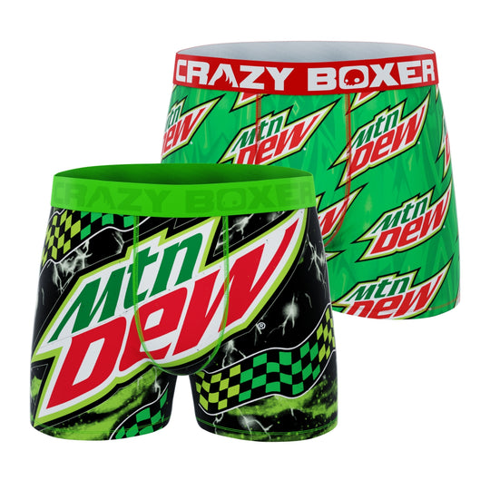 CRAZYBOXER Mtn Dew Logo Men's Boxer Briefs (2 Pack)
