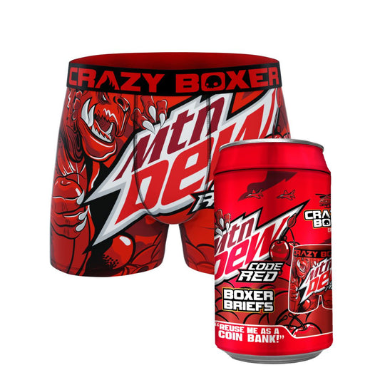 CRAZYBOXER Mountain Dew Code Red Men's Boxer Briefs (Creative Packaging)
