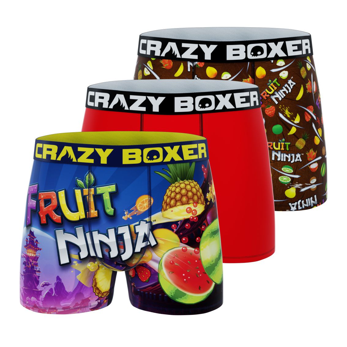 CRAZYBOXER Mtv Logos; Men's Boxer Briefs, 3-Pack 