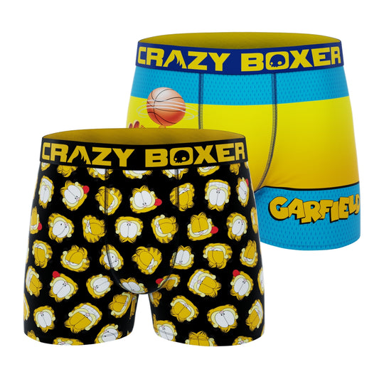 CRAZYBOXER Garfield Basketball Cat Men's Boxer Briefs (2 pack)