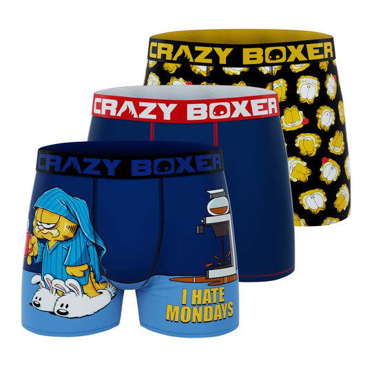 CRAZYBOXER Garfield Sleep Men's Boxer Briefs (3 Pack)