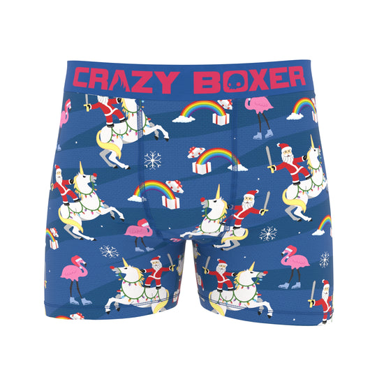 Men's 2 Pack Boxer Briefs - Christmas - Unicorn