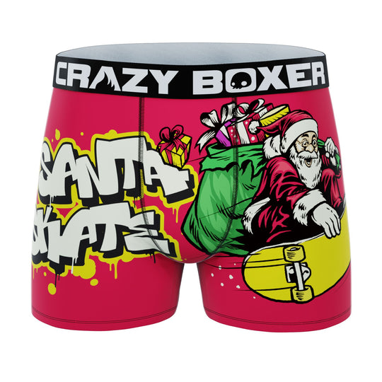 CRAZYBOXER Holidays Santa Skate Men's Boxer Briefs