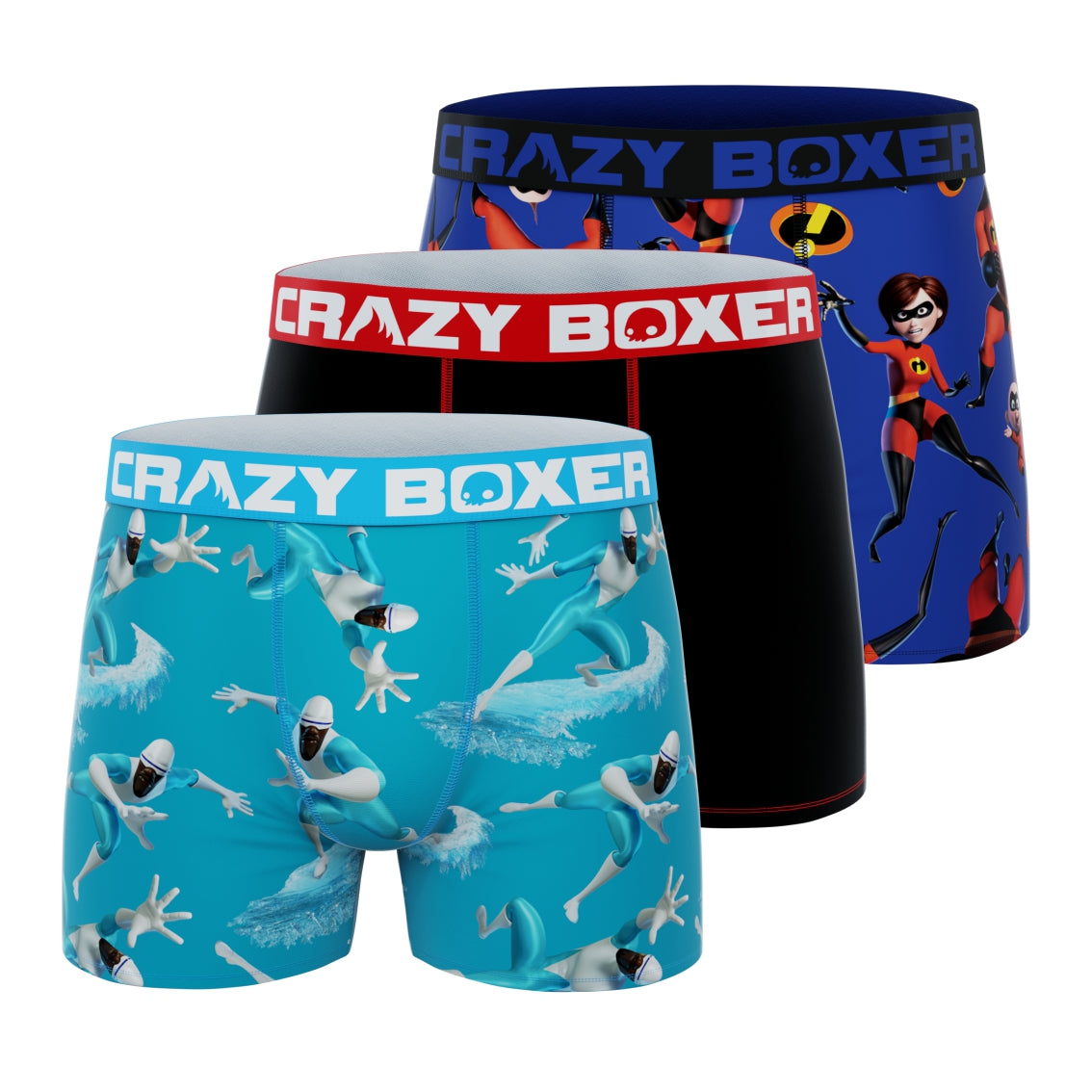 CRAZYBOXER The Incredibles Family Men's Boxer Briefs (Pack 3