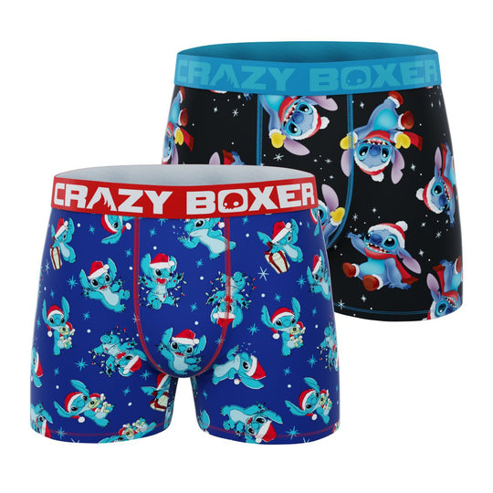 CRAZYBOXER Disney Lilo & Stitch Holidays Men's Boxer Briefs (2 pack)
