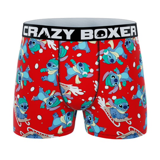 CRAZYBOXER Disney Lilo and Stitch Snow Sled Men's Boxer Briefs