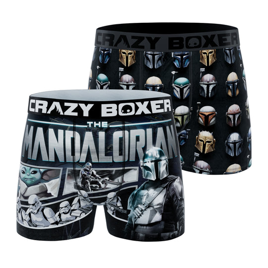 CRAZYBOXER The Mandalorian Helmets Men's Boxer Briefs (2 pack)