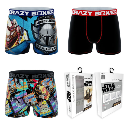 CRAZYBOXER The Mandalorian Vhs Men's Boxer Briefs (Pack 3)