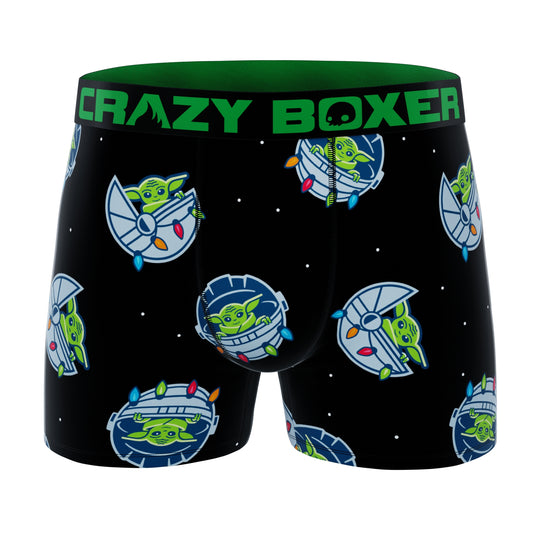 CRAZYBOXER The Mandalorian Baby Yoda Holiday Men's Boxer Briefs