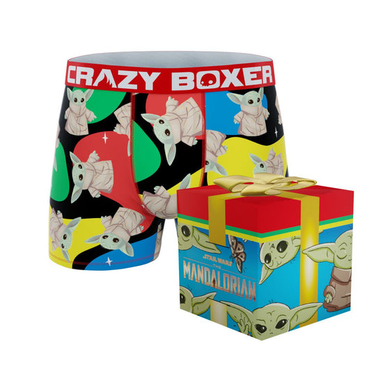 CRAZYBOXER Mandalorian Colored Yoda Men's Boxer Briefs (Creative Packaging)