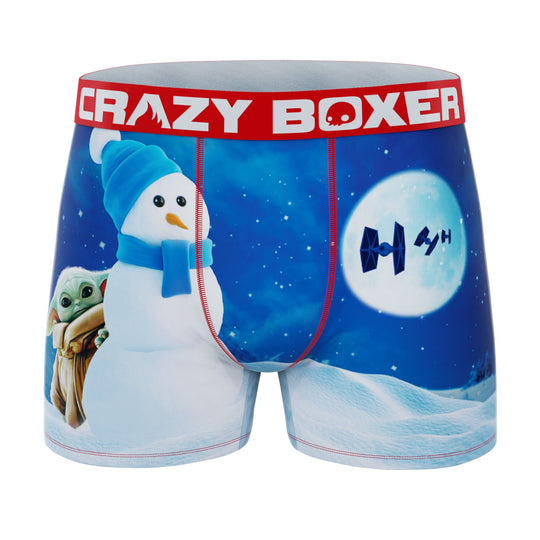 CRAZYBOXER The Mandalorian Baby Yoda Snowman Men's Boxer Briefs
