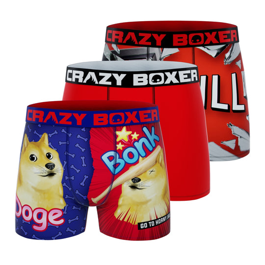 CRAZYBOXER Meme Chill God Men's Boxer Briefs (3 pack)