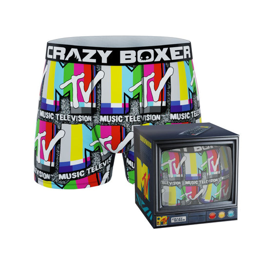 CRAZYBOXER Mtv Colored Logo Men's Boxer Briefs (Creative Packaging)