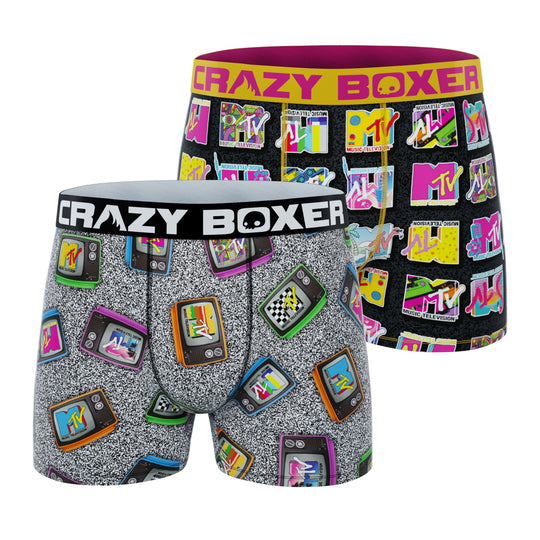CRAZYBOXER MTV Logo Men's Boxer Briefs (2 pack)