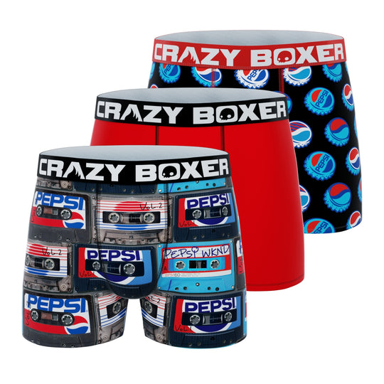 CRAZYBOXER Pepsi Tape Men's Boxer Briefs (Pack 3)