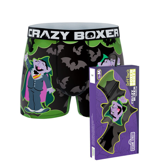CRAZYBOXER Sesame Street The Count Men's Boxer Briefs (Creative Packaging)