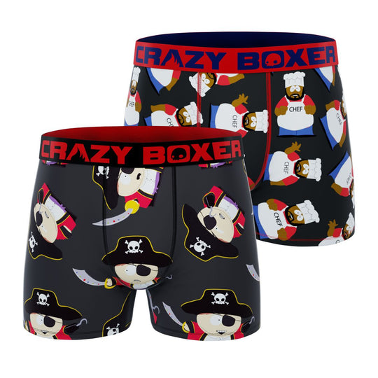 CRAZYBOXER South Park Chef + Cartman Pirate Men's Boxer Briefs (2 pack)