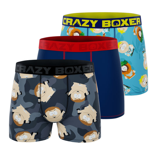 CRAZYBOXER South Park Tropical + Cartman Ripped Men's Boxer Briefs (3 pack)